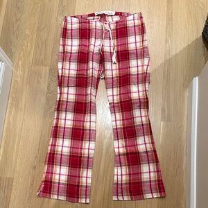 HOLLISTER Red and White Plaid Pants